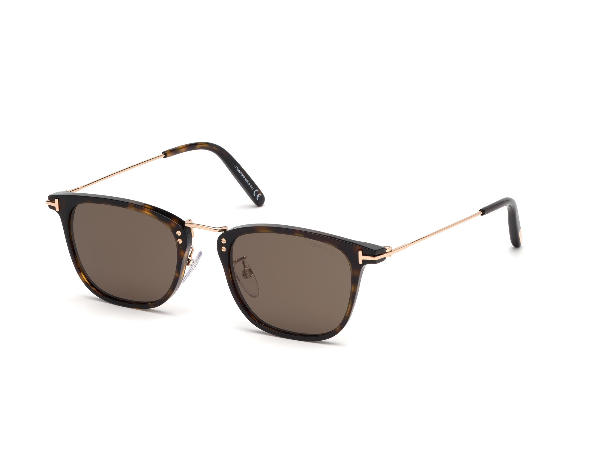Tom Ford FT0672 Beau Shiny Dark Havana Shiny Rose Gold