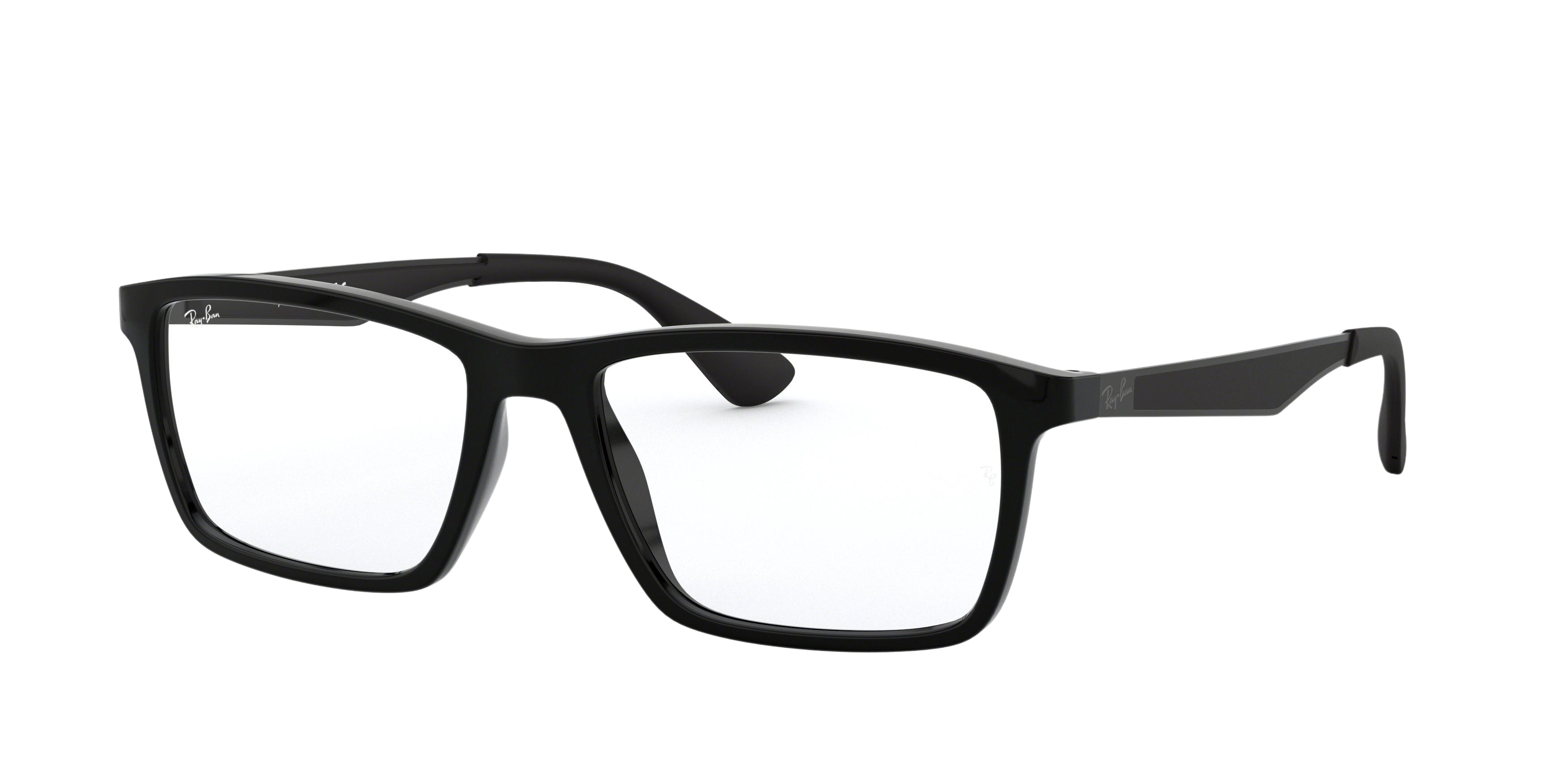 Ray-Ban RX7056 square eyeglasses in Shiny Black
