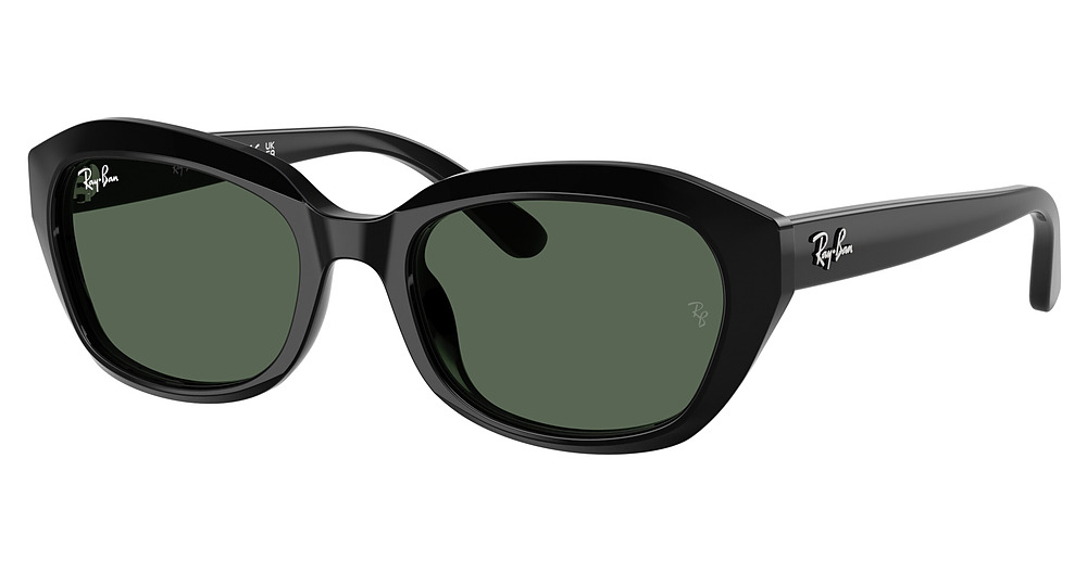 Ray-Ban RJ9081S round sunglasses in Black/Dark Green