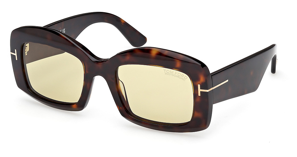 Tom Ford FT1218 rectangle sunglasses in Dark Havana/Brown