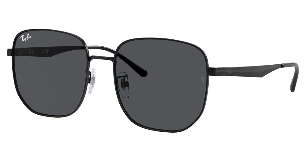Ray-Ban RB3713D aviator sunglasses in Black/Dark Grey