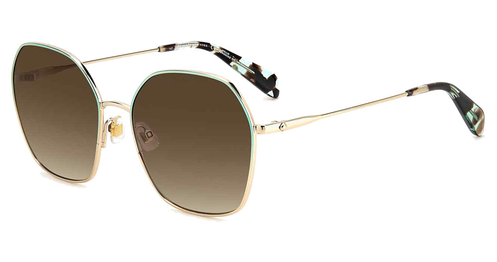 Kate Spade KENNA/G/S square sunglasses in Gold Blue/Brown Shaded