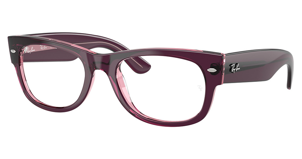 Ray-Ban RX0832VF MEGA WAYFARER II round eyeglasses in Violet on Transparent Pi