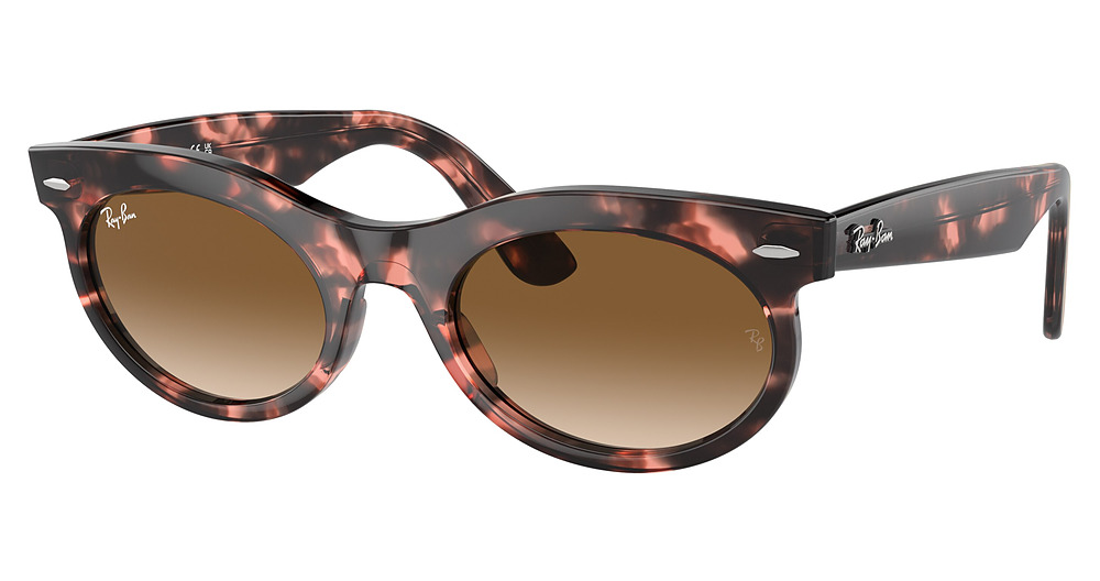 Ray-Ban RB2242 WAYFARER OVAL sunglasses in Pink Havana/Clear Gradient Brown