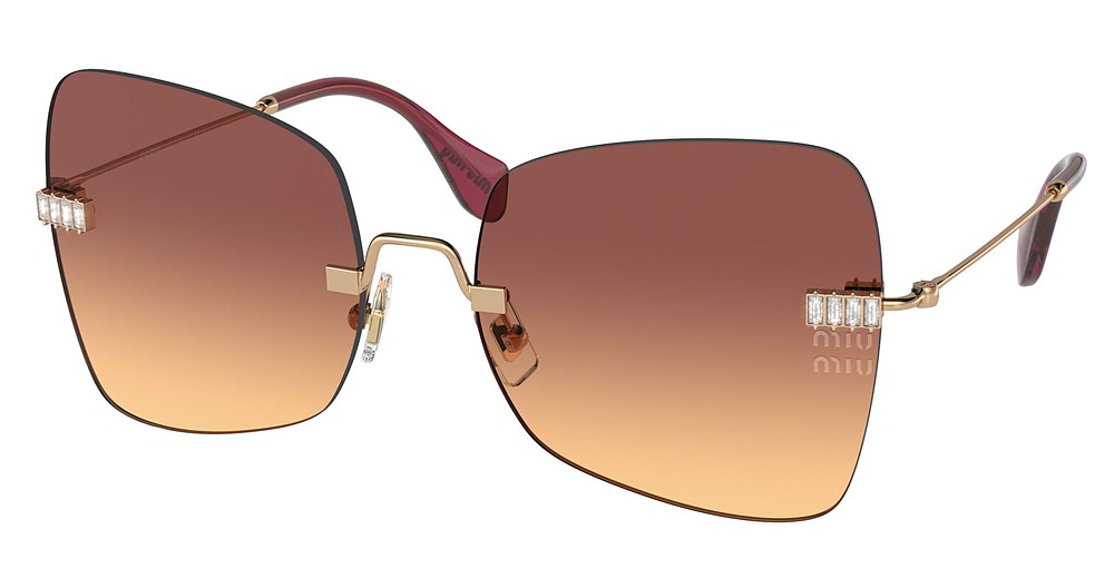Miu Miu MU 50WS cateye sunglasses in Antique Gold/Orange Gradient Violet