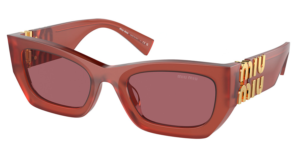Miu Miu MU 09WS cateye sunglasses in Cognac Opal/Dark Violet