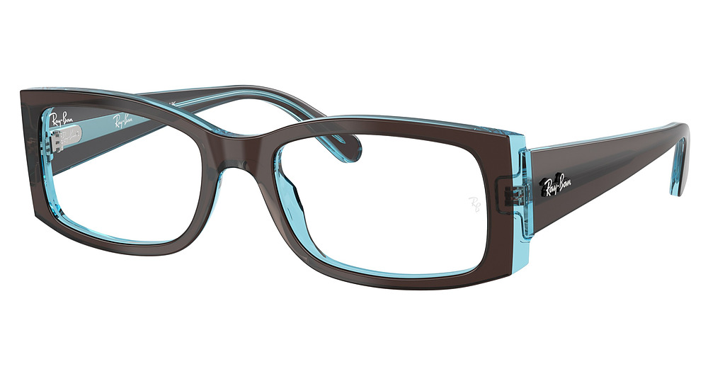 Ray-Ban RX5434F MIRIAM eyeglasses in Brown on Transparent Blue