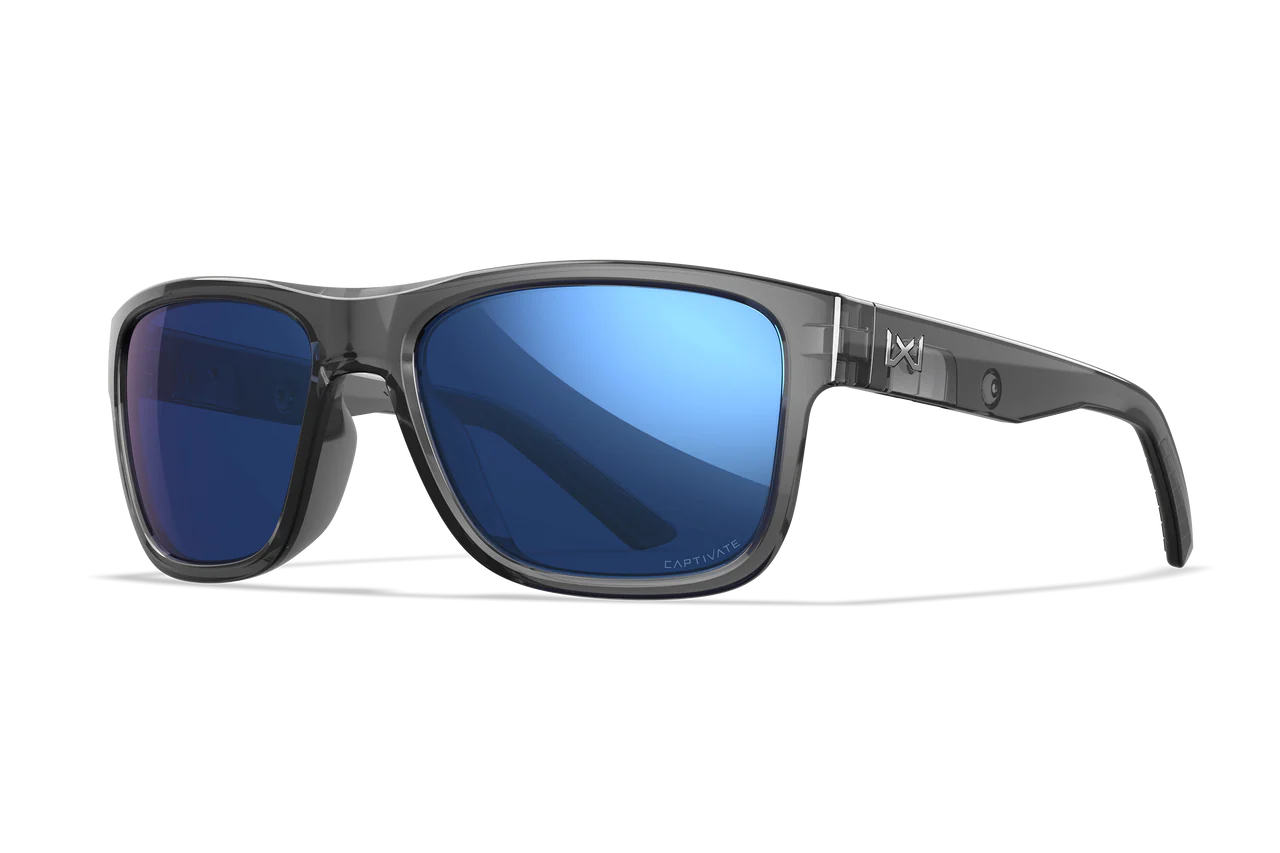 GLOSS CRYSTAL DARK GREY / CAPTIVATE POLARIZED BLUE MIRROR