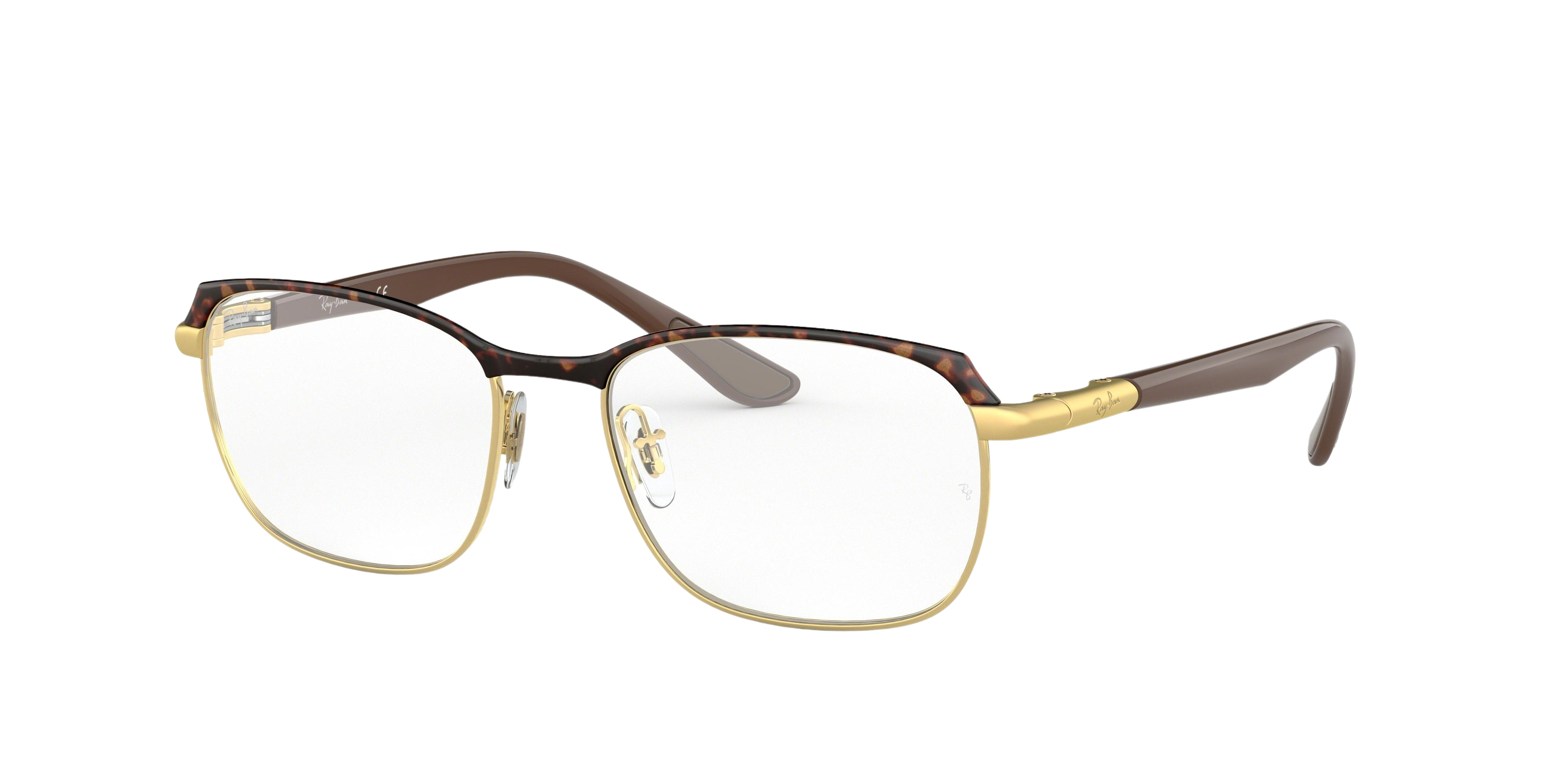 Ray-Ban RX6420 rectangle eyeglasses in Gold/Havana