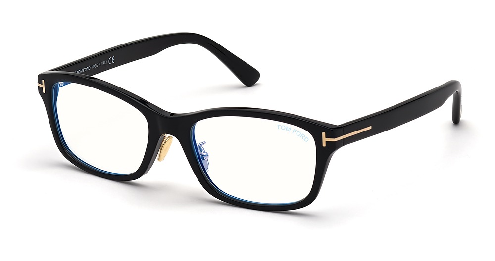 Tom Ford FT5724-D-B irregular eyeglasses in Shiny Black