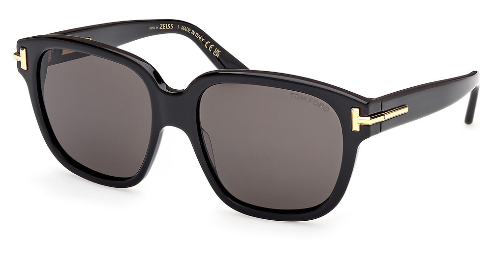 Tom Ford FT1236-F square sunglasses in Shiny Black/Smoke