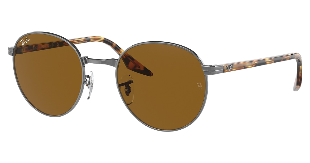 Ray-Ban RB3691 round sunglasses in Gunmetal/Brown