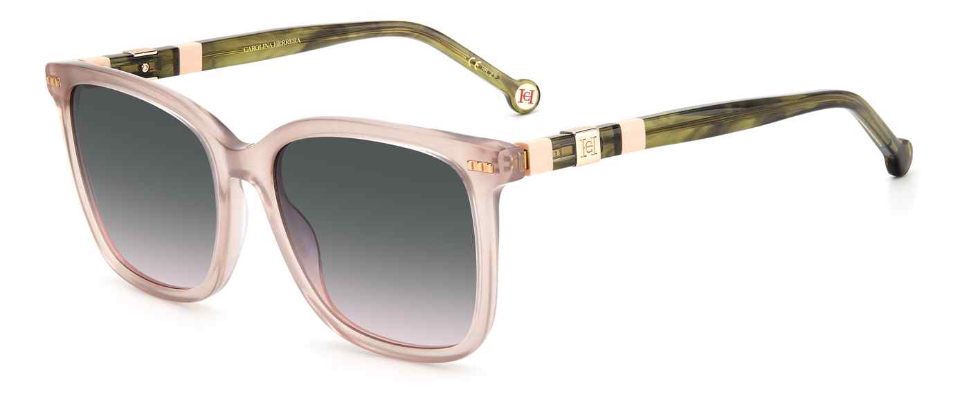 Carolina Herrera CH-0045/S square sunglasses in Green Nude
