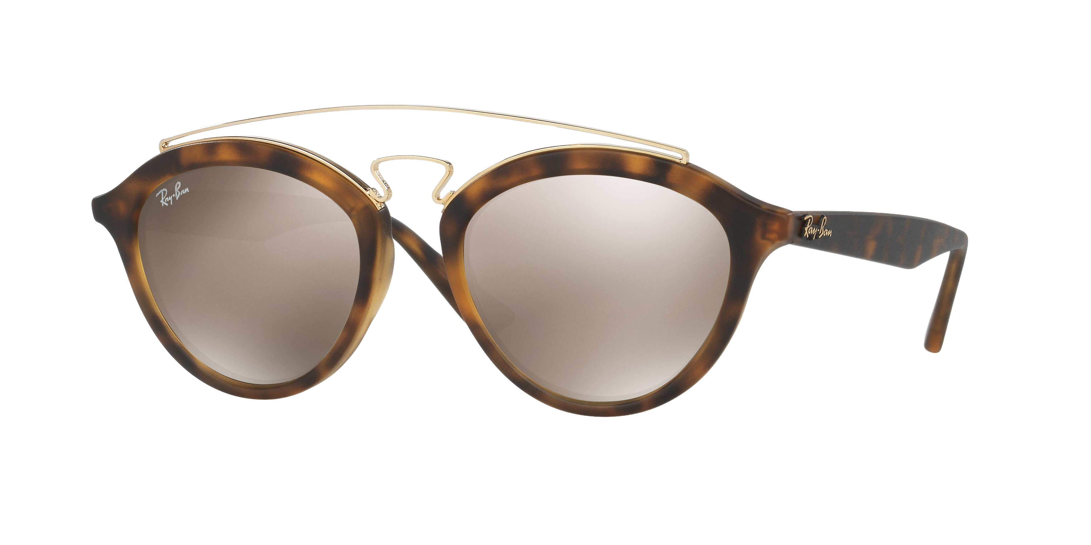 Ray-Ban RB4257 round sunglasses in Matte Havana
