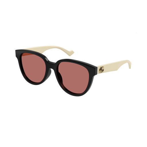 Gucci GG0960SA round sunglasses in Black White Orange/Orange