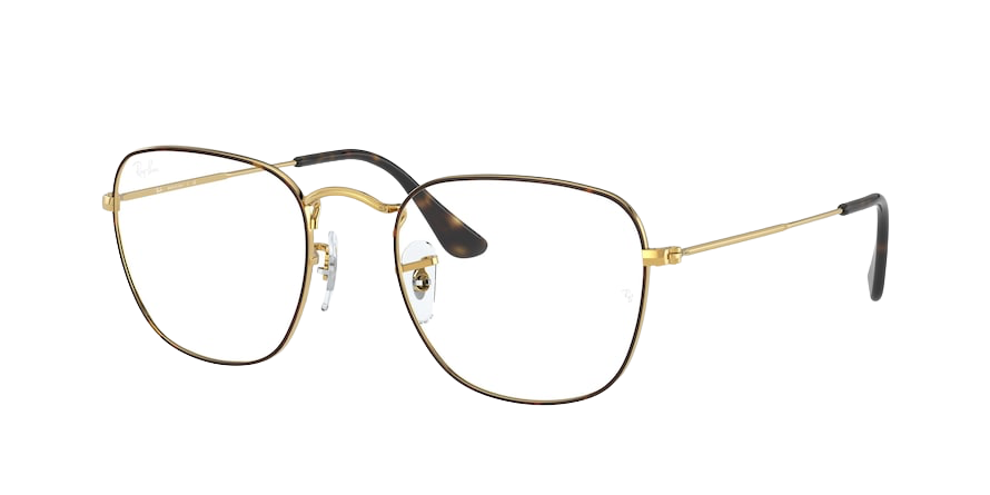 Ray-Ban RX3857V square eyeglasses in Black/Havana on Legend Gold