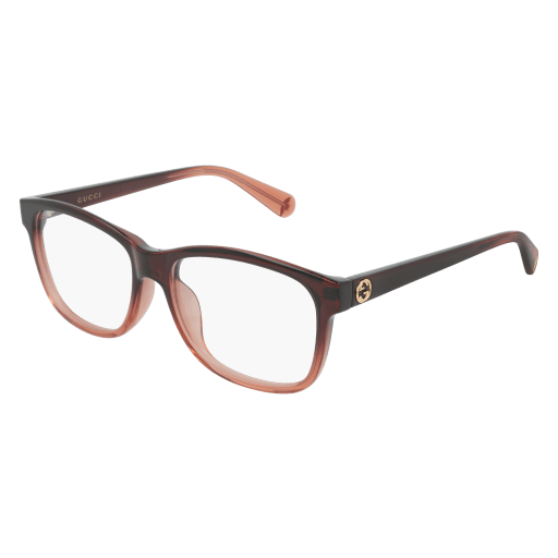 Gucci GG0374OA square eyeglasses in Brown Brown Transparent