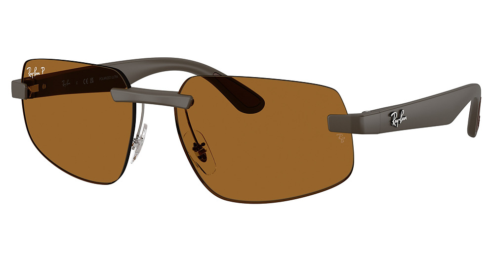 Ray-Ban RB4475CH rectangle sunglasses in Sand Brown/Polarized Bronze