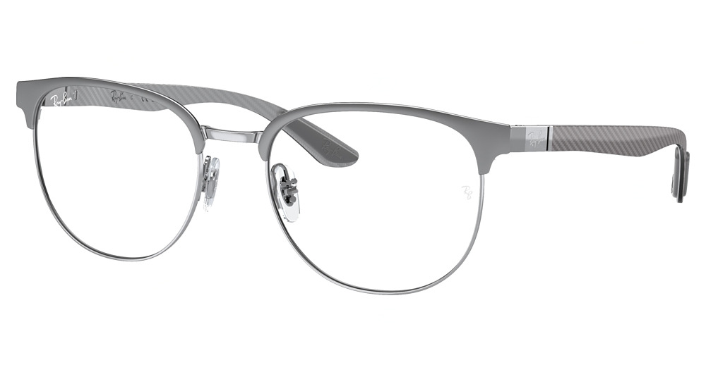 Ray-Ban RX8422 round eyeglasses in Grey on Silver