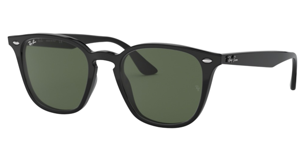 Ray-Ban RB4258 round sunglasses in Black/Dark Green