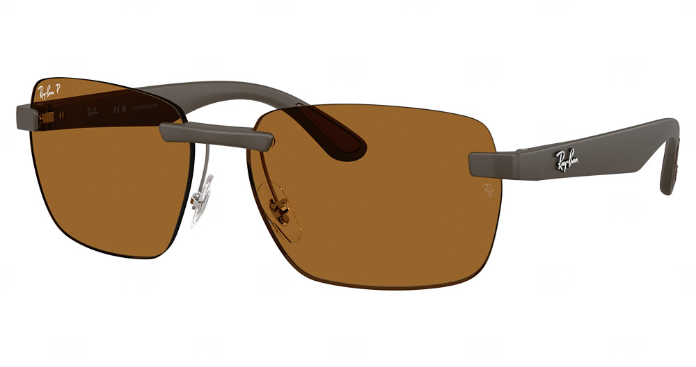 Ray-Ban RB4470CH round sunglasses in Sand Brown/Polarized Bronze
