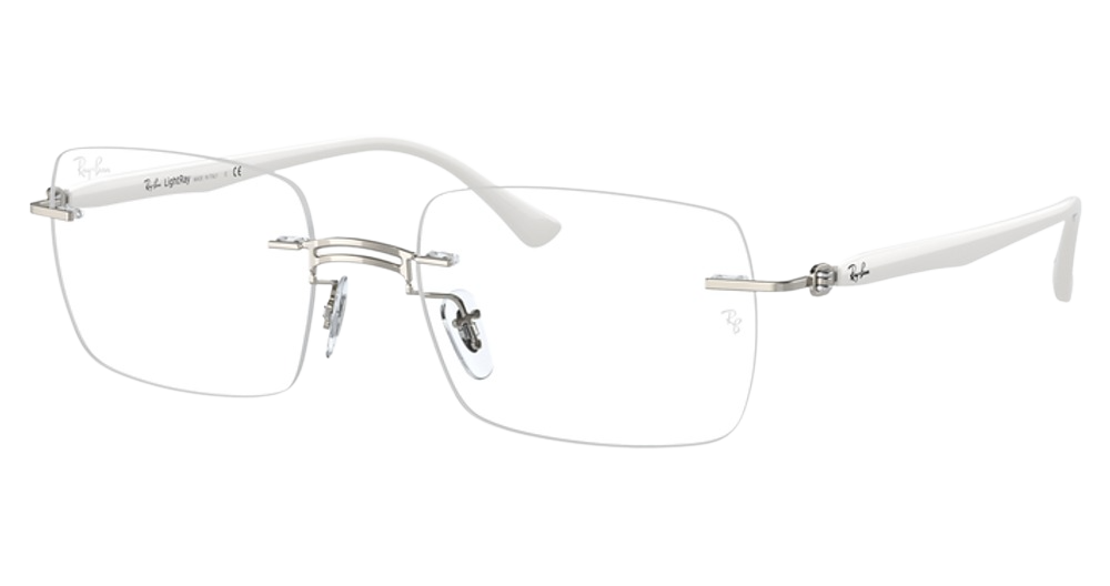 Ray-Ban RX8767 irregular eyeglasses in White on Silver