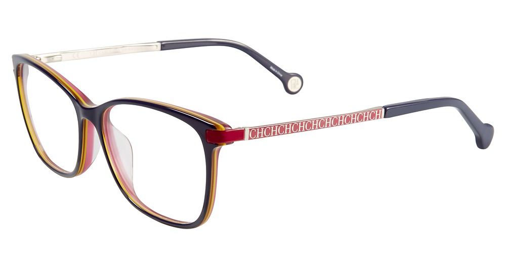 Carolina Herrera VHE714K round eyeglasses in Blue Violet 01 Cu