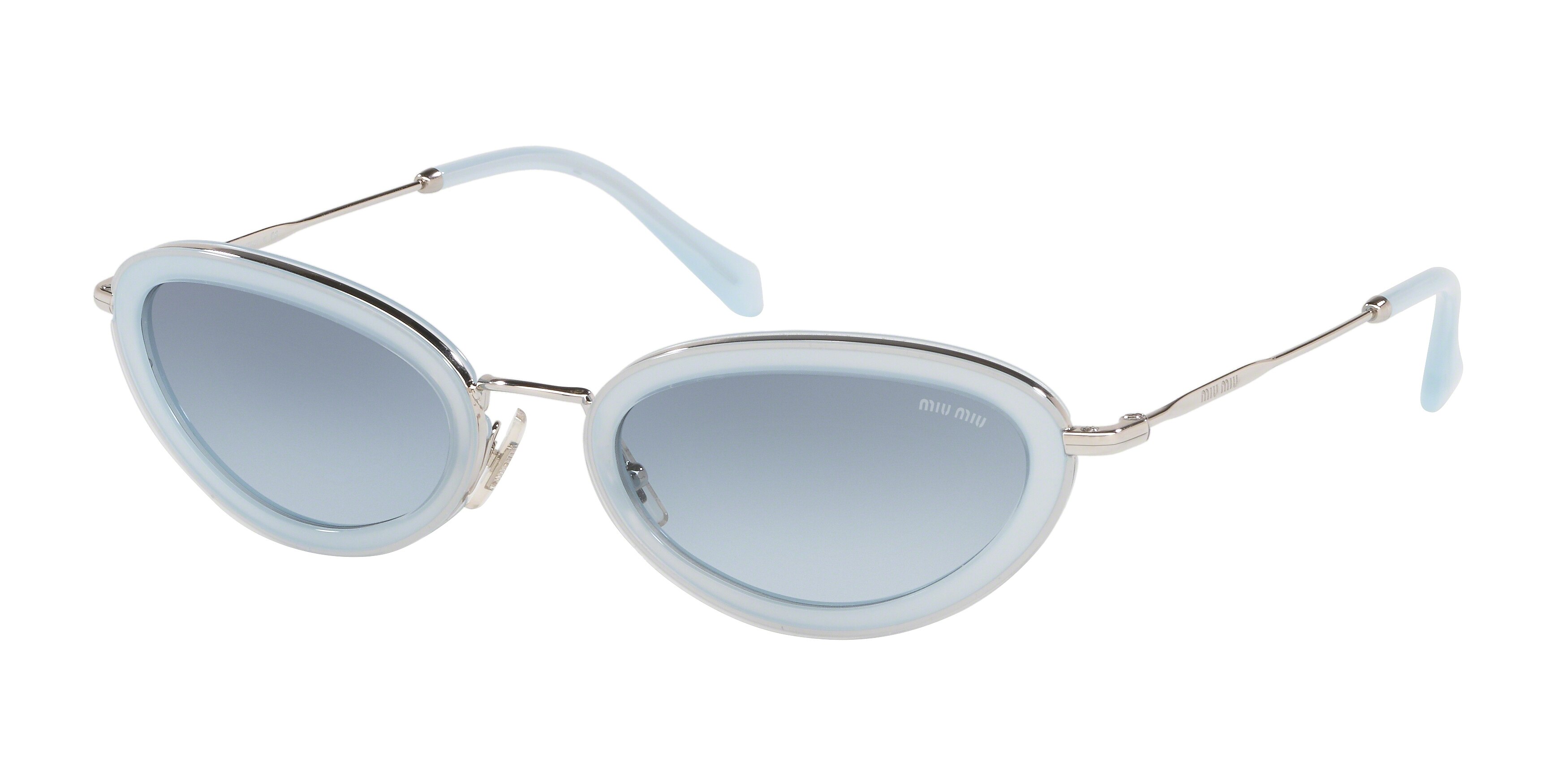 Miu Miu MU 58US round sunglasses in Opal Azure