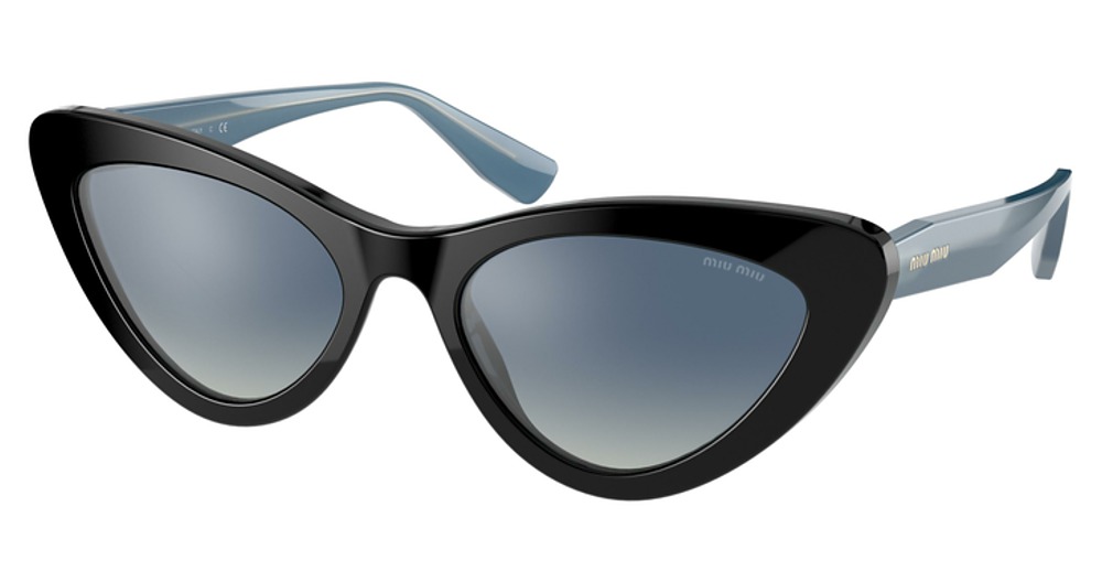 Miu Miu MU 01VS CORE COLLECTION cateye sunglasses in Black/Blue Flash