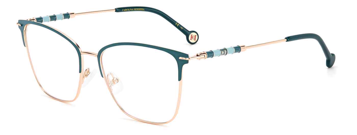 Carolina Herrera CH-0040 square eyeglasses in Gold Green