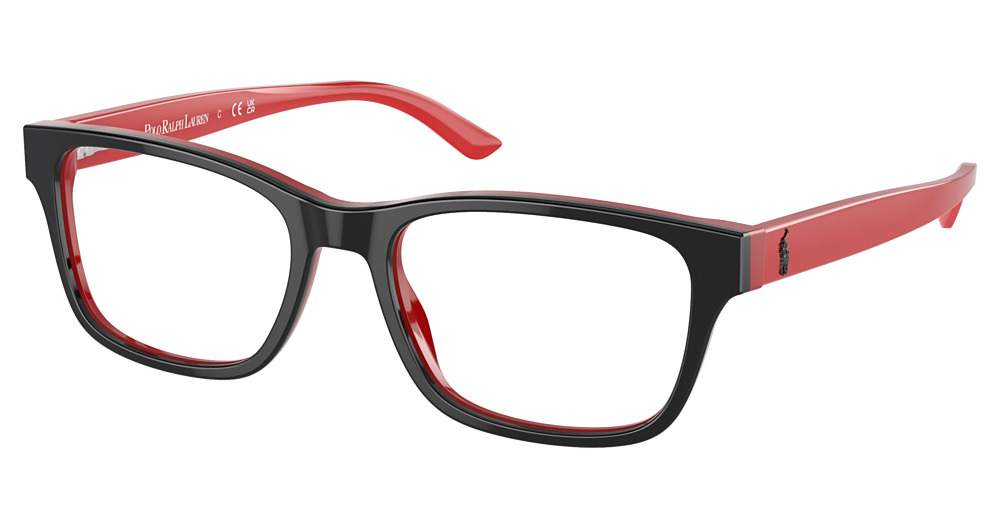 SHINY BLACK ON RED