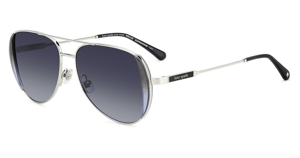 Kate Spade KS NAVY/G/S aviator sunglasses in Bkglttrpd/Dark Grey Shaded