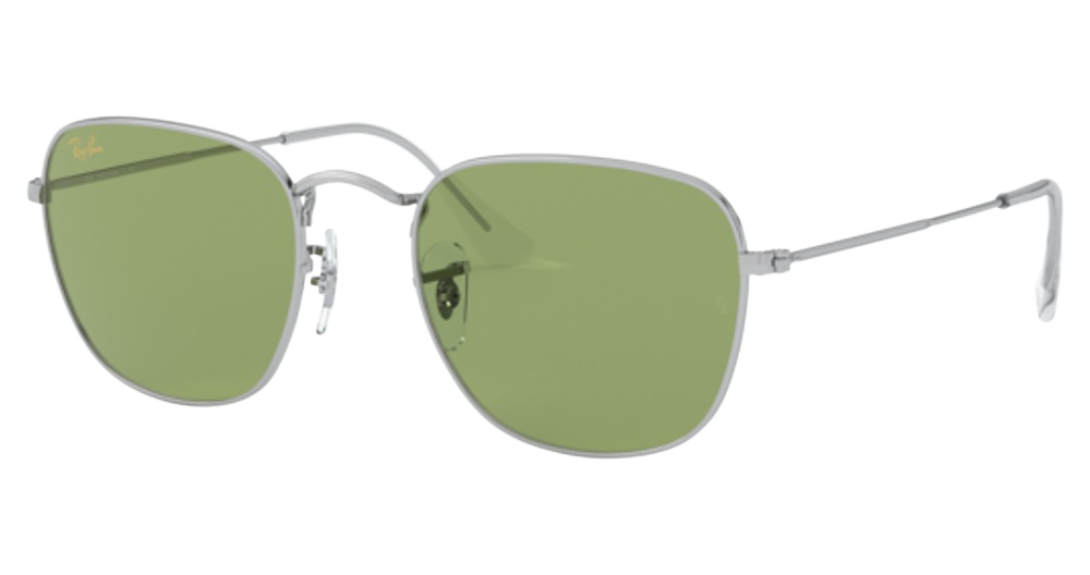 Ray-Ban RB3857 FRANK round sunglasses in Silver/Bottle Green