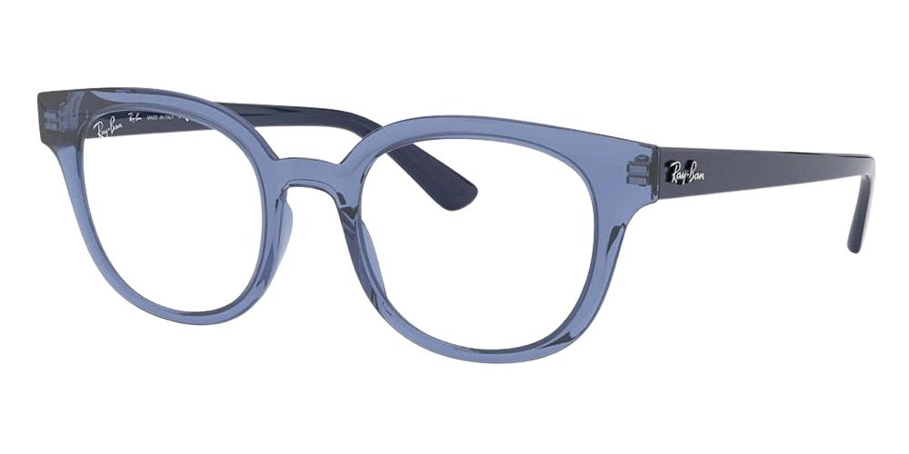 Ray-Ban RX4324V round eyeglasses in Transparent Blue