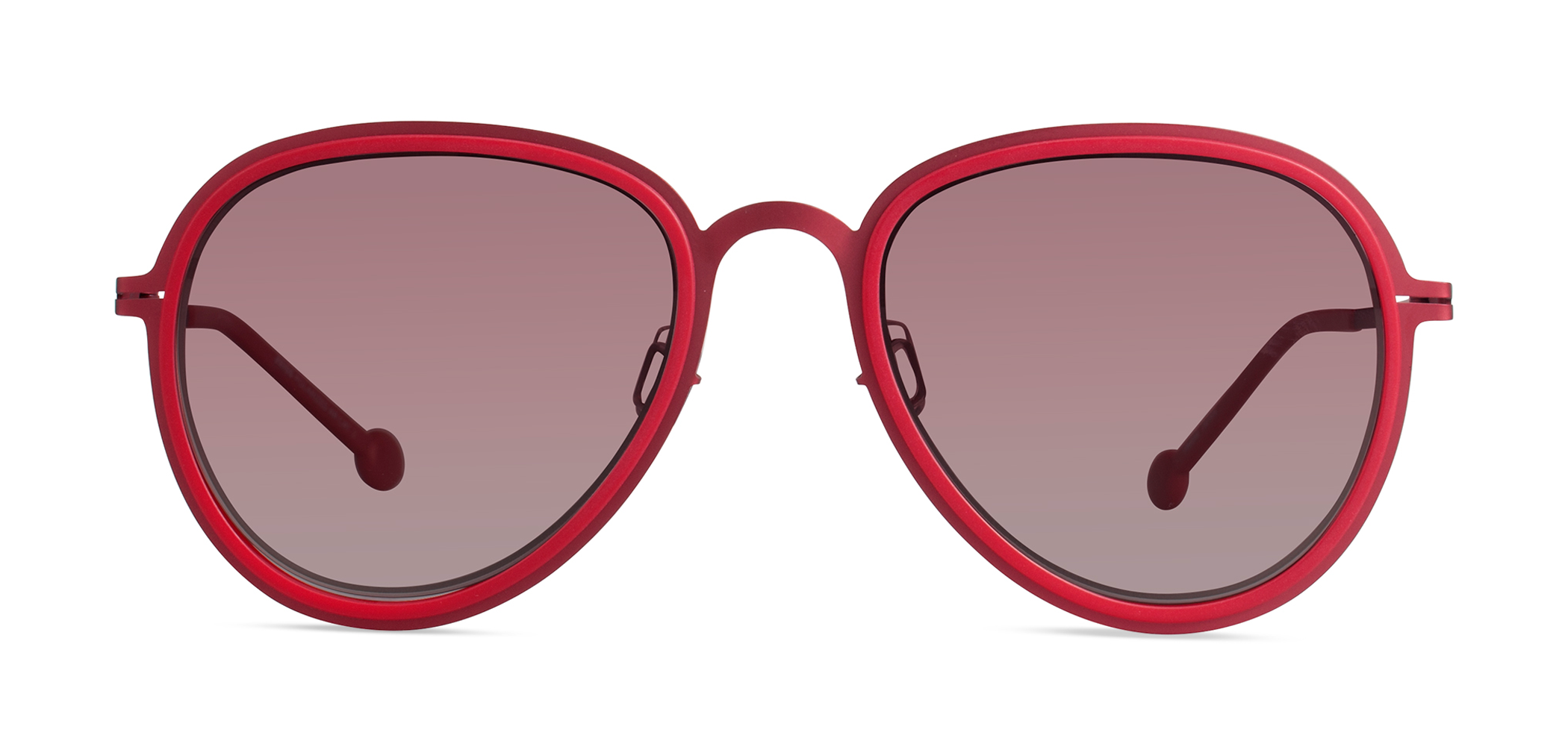 Modo TORINO round sunglasses in Dark Red/Red
