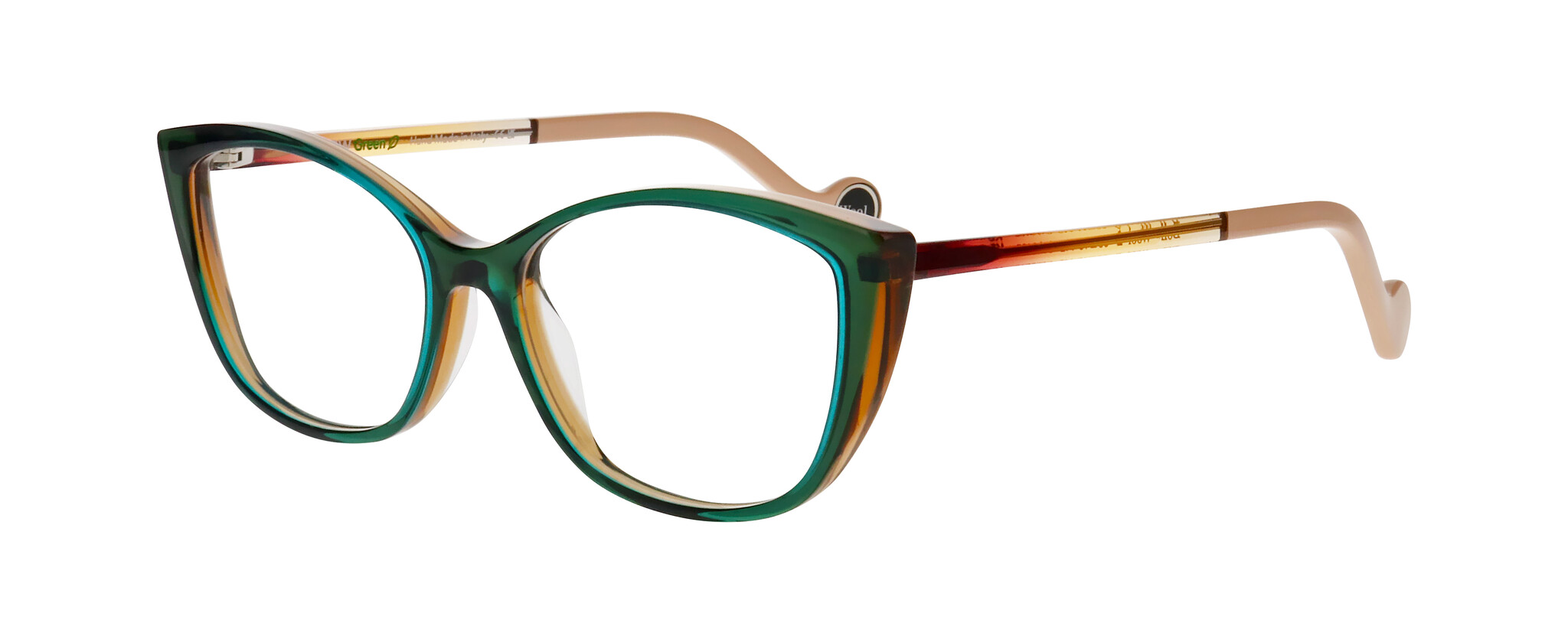 GREEN ON CARAMEL TRANSPARENT
