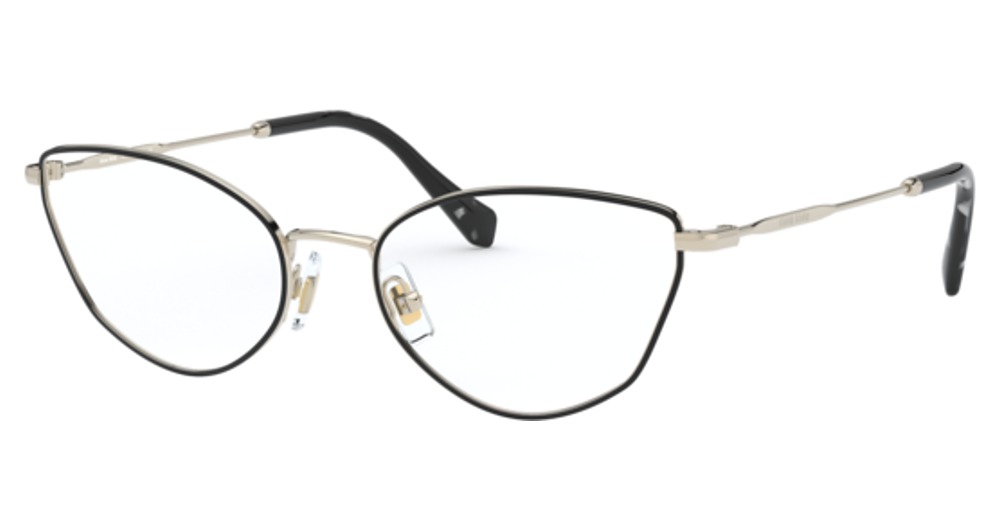 Miu Miu MU 51SV cateye eyeglasses in Pale Gold/Black
