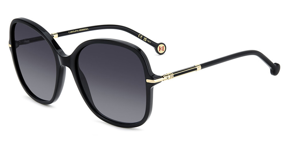 Carolina Herrera HER 0269/S square sunglasses in Black/Dark Grey Shaded