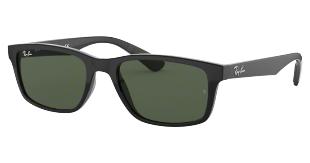 Ray-Ban RB4234 rectangle sunglasses in Black/Dark Green