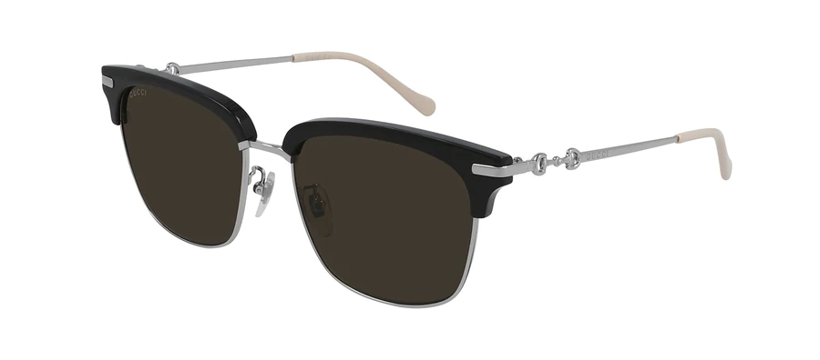 Gucci GG0918S square sunglasses in Shiny Black/Shiny Silver