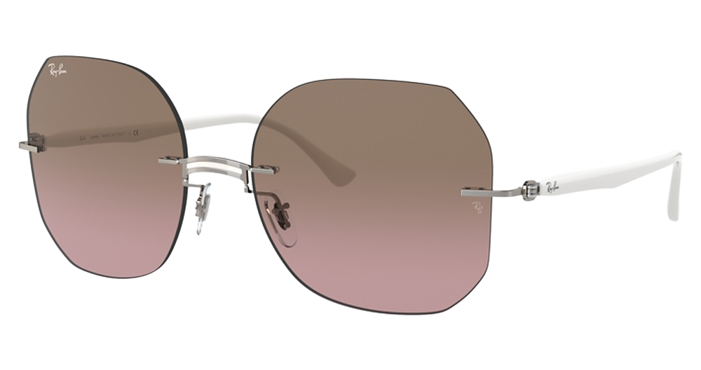 Ray-Ban RB8067 cateye sunglasses in White on Grey/Violet Gradient Brown