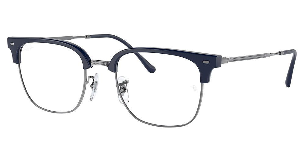 Ray-Ban RX7216F NEW CLUBMASTER round eyeglasses in Blue on Gunmetal