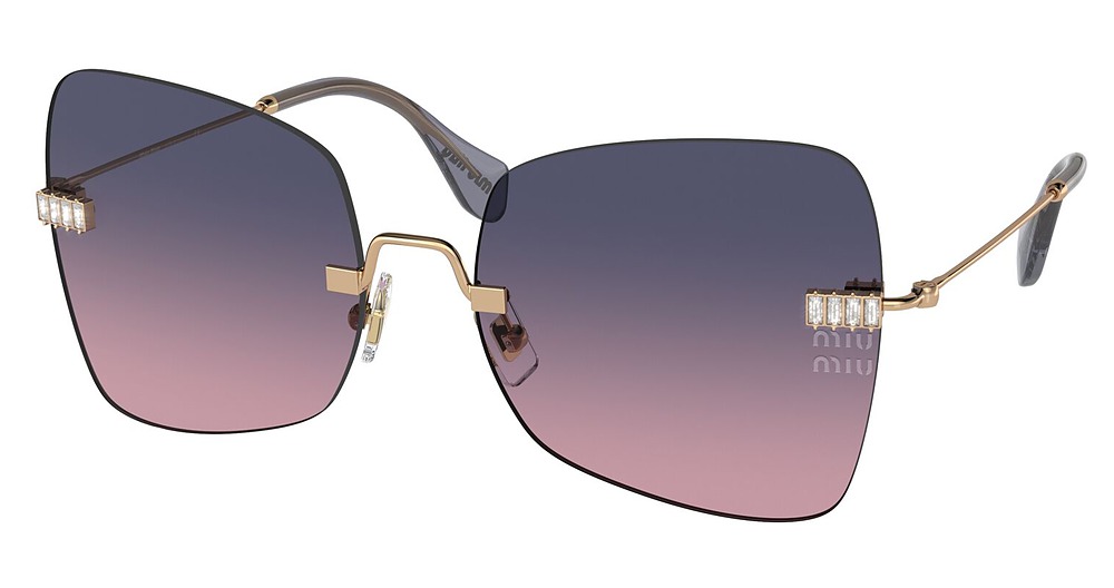 Miu Miu MU 50WS cateye sunglasses in Antique Gold/Pink Gradient Blue