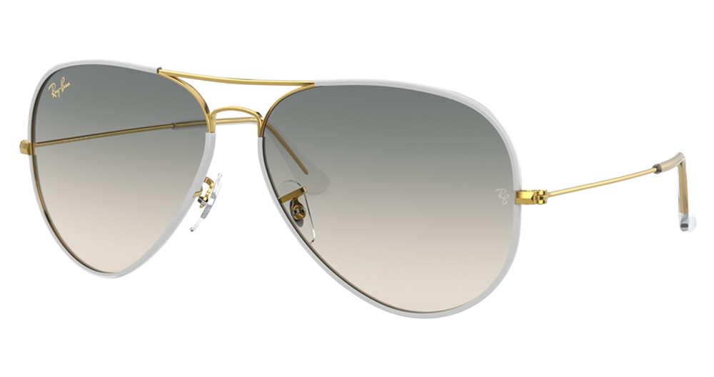 Ray-Ban RB3025JM AVIATOR FULL COLOR aviator sunglasses in Grey on Legend Gold/Clear Gradient Grey