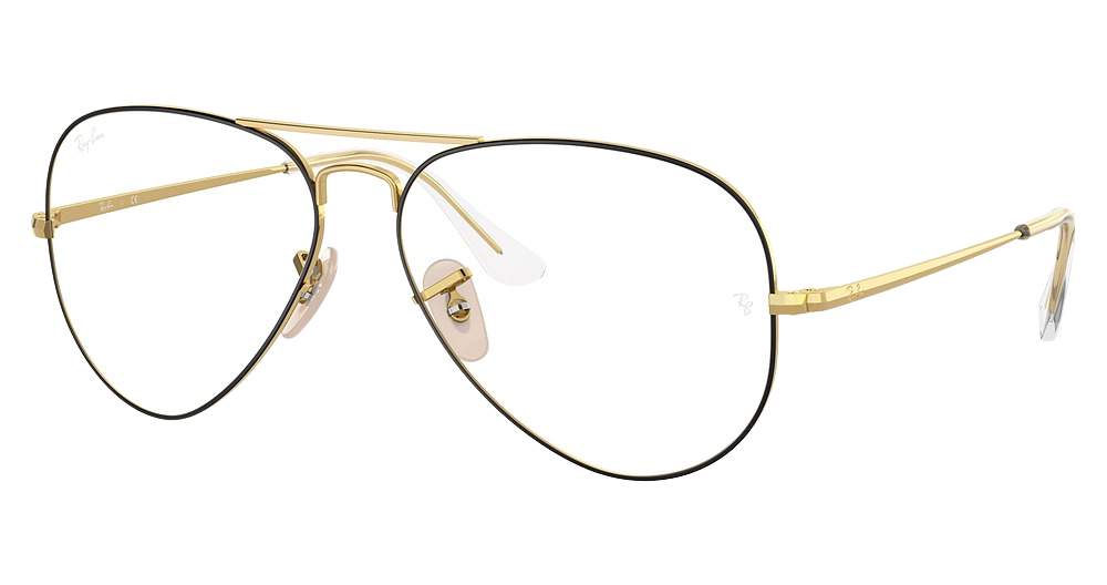 Ray-Ban RX6489 AVIATOR aviator eyeglasses in Matte Black on Arista