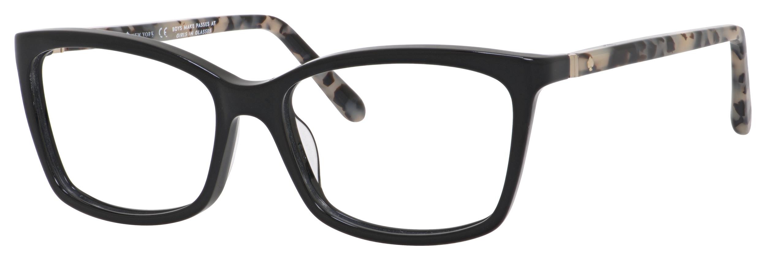 Kate Spade Cortina rectangle eyeglasses in Black Havana