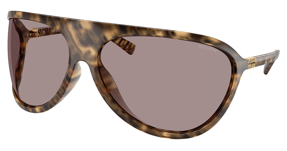Miu Miu MU A01S round sunglasses in Havana/Light Purple Brown