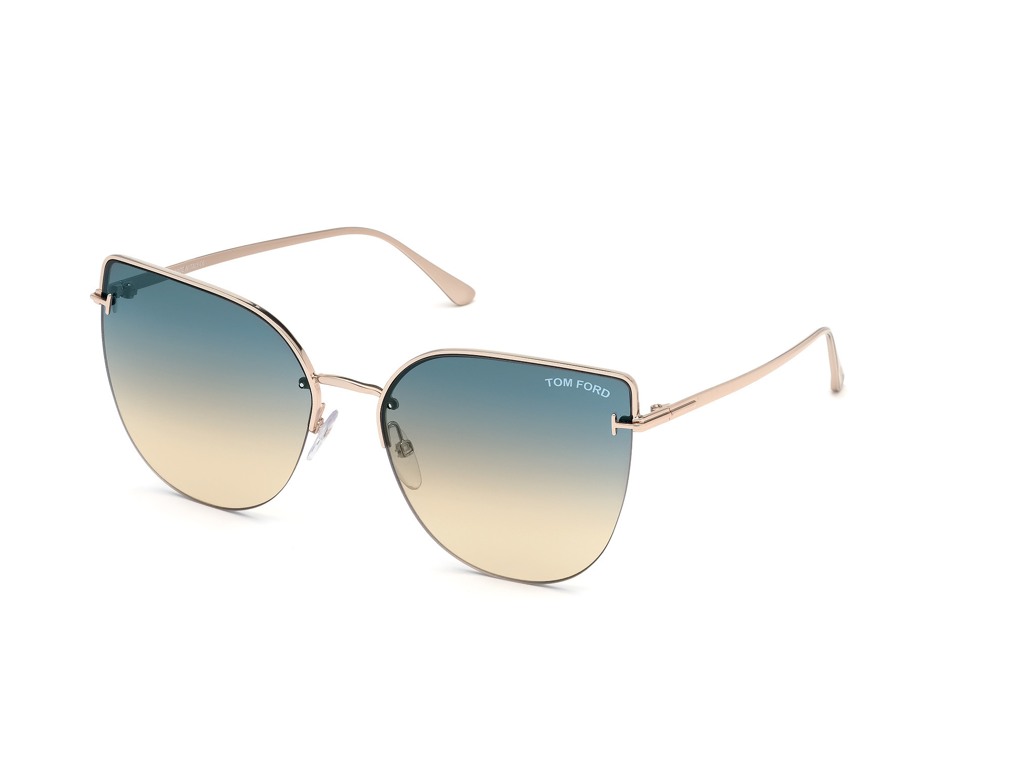 Tom Ford FT0652 Ingrid-02 cateye sunglasses in Shiny Rose Gold