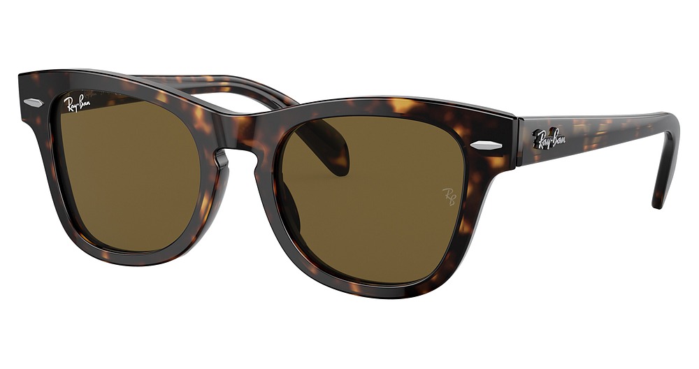 Ray-Ban RJ9707S round sunglasses in Havana/Dark Brown