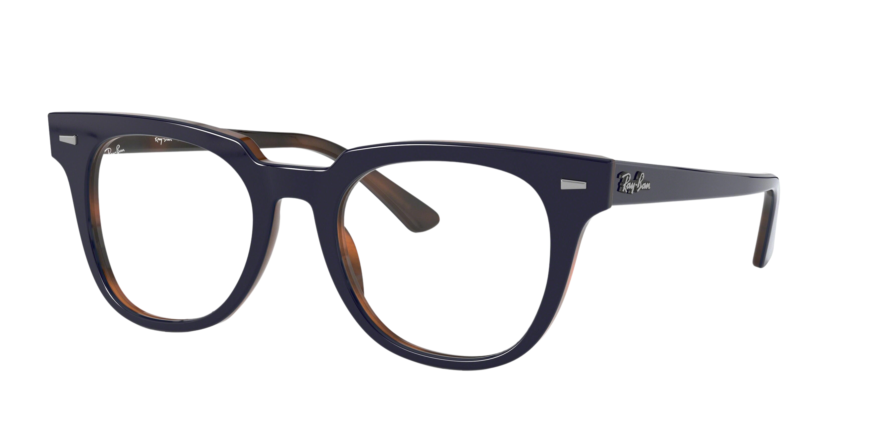 Ray-Ban RX5377F square eyeglasses in Top Blue on Havana Red